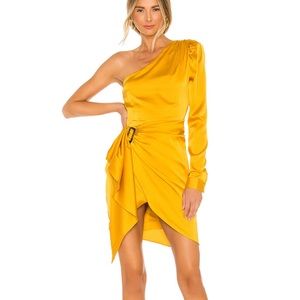 Lovers + Friends Yellow Off the Shoulder Dress